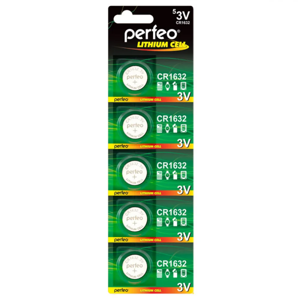 Батарея Perfeo Lithium Cell, CR1632, 3V, 5шт. (PF CR1632/5BL)