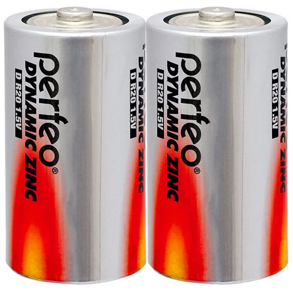 

Батарея Perfeo Dynamic Zinc, D, R20, 1.5V, 2шт. (PF R20/2SH)