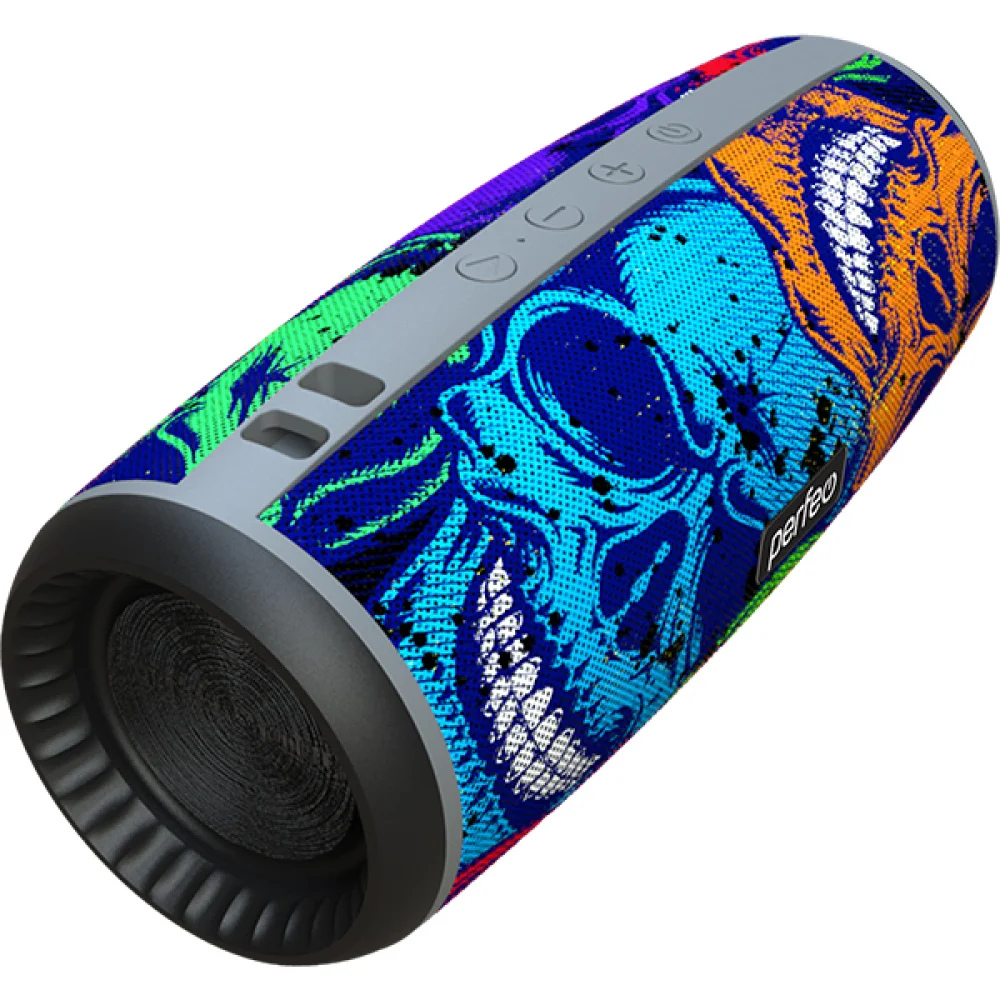 

Колонка портативная Perfeo SKULLS, 12Вт, FM, AUX, USB, microSD, Bluetooth, граффити черепа (PF_A4978), SKULLS