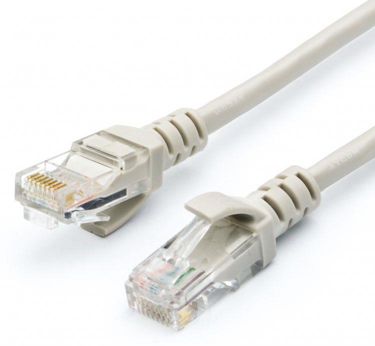 Патч-корд UTP кат.5e, 1м, RJ45-RJ45, серый, ATCOM (GL3962 )