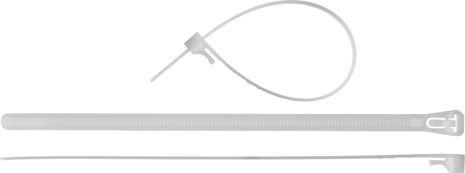 Стяжки разъемные ЗУБР КСР-Б1, 7.5мм x 150мм, 100шт., нейлон, белый (309240-75-150)