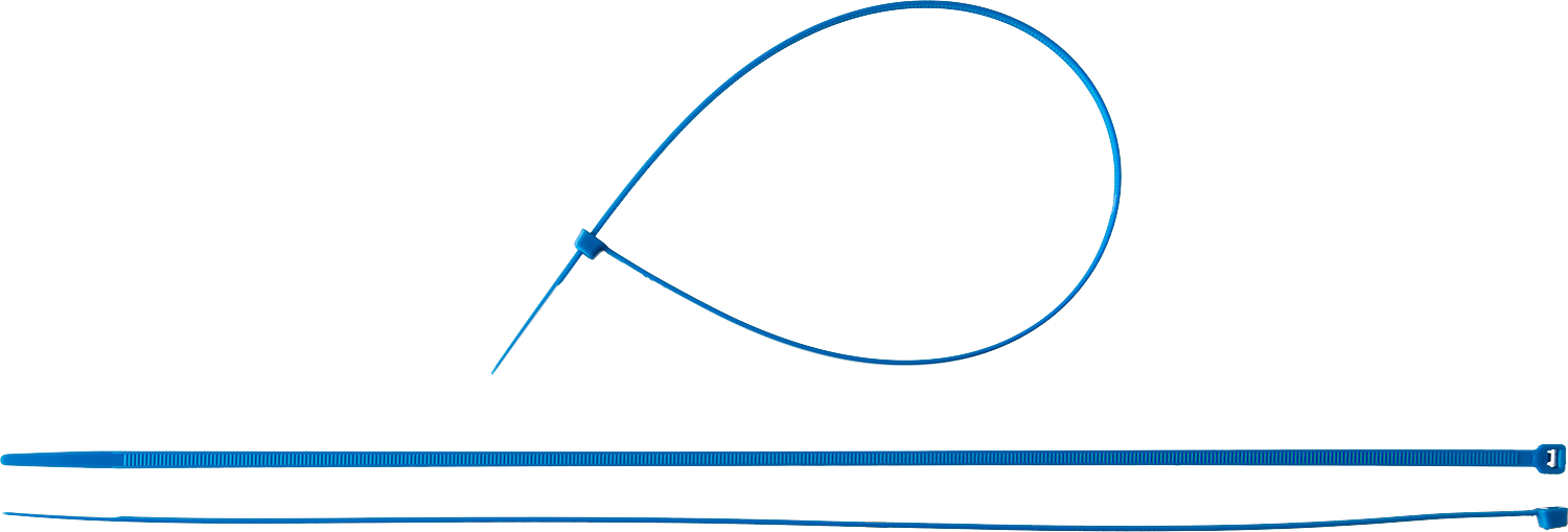 

Стяжка ЗУБР КС-С1, 4.8 мм x 400 мм, 100 шт., нейлон, синий (309070-48-400), КС-С1
