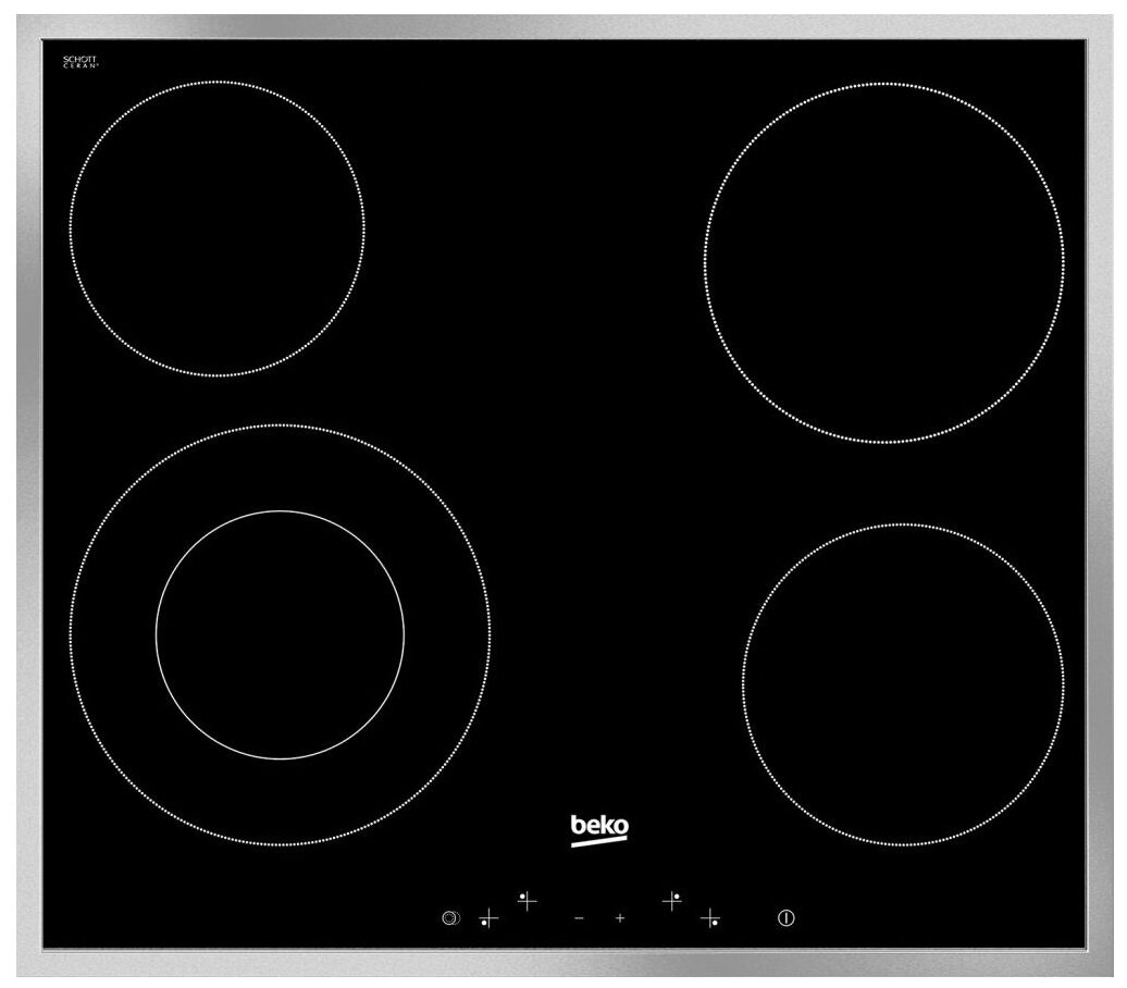 

Электрическая варочная панель Beko HIC 64402X, 4 конфорки, черный (7756288334), Черная, HIC 64402X