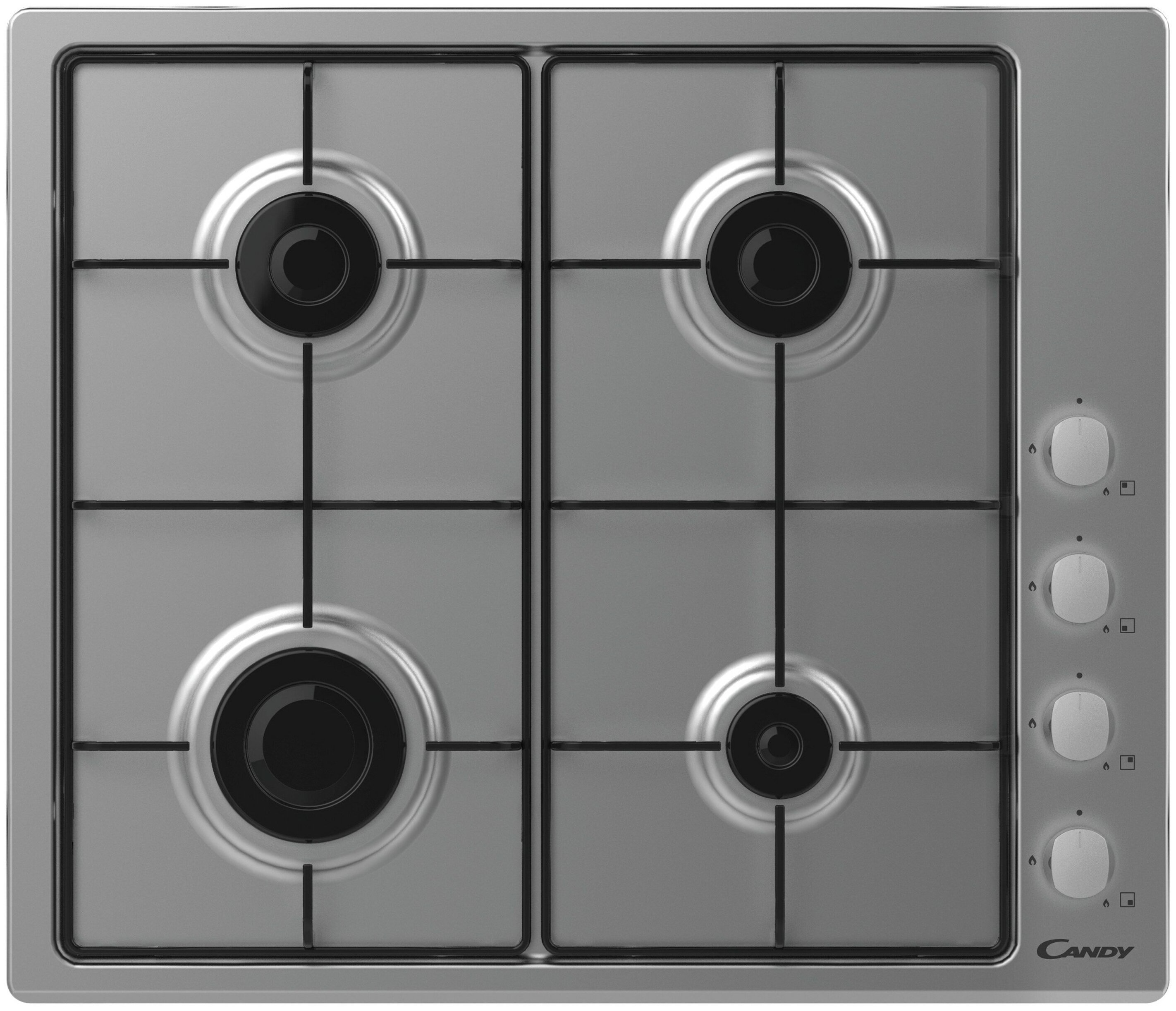 

Газовая варочная панель CANDY CHW60LX, 4 конфорки, серебристая (33802109), CHW60LX