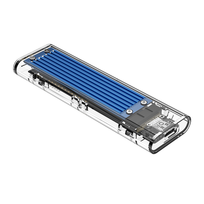 

Внешний бокс Orico TCM2M-C3, 1xM.2/M.2 NVMe USB 3.1 Type-C , прозрачный/синий (TCM2M-C3-BL), TCM2M-C3