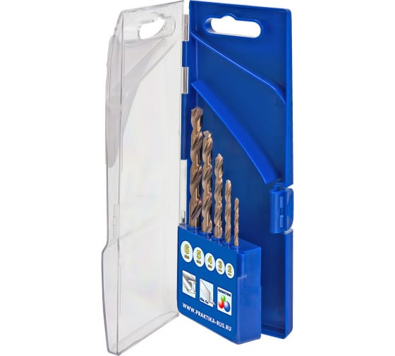 

Набор сверл, ⌀ 2-6 мм, HSS-CO, по металлу, ПРАКТИКА Эксперт, 5 шт. (640-254)
