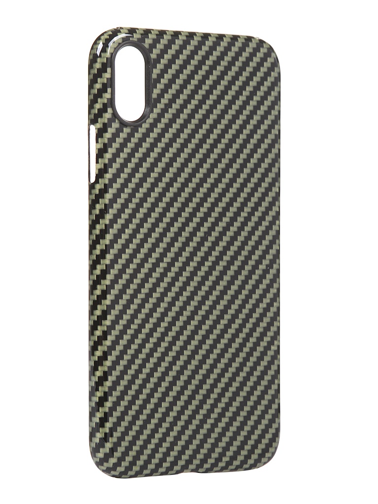 Чехол-накладка Redline для смартфона Apple iPhone XR, карбон, зеленый (УТ000021538)