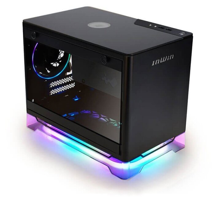 Корпус INWIN CF08A (A1PLUS) BL 650W, Mini-ITX, Mini-Tower, 2xUSB 3.0, RGB подсветка, черный, 650 Вт (IW-A1PLUS-BLACK)