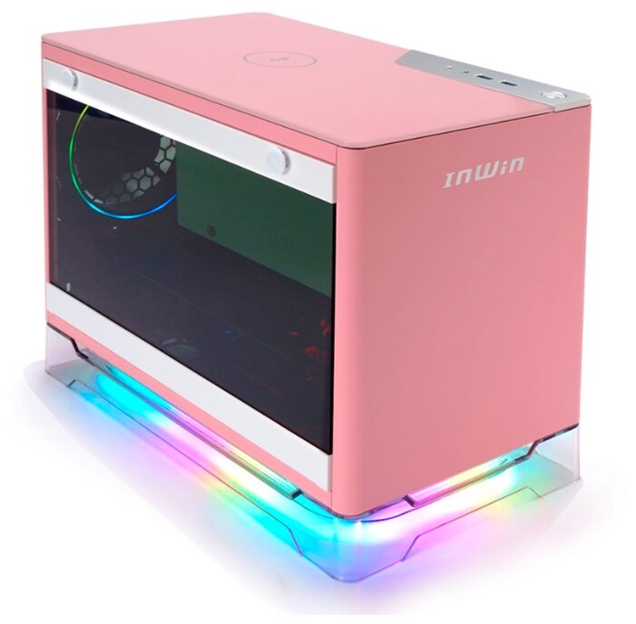 Корпус INWIN CF08A (A1PLUS) PINK 650W, Mini-ITX, Mini-Tower, 2xUSB 3.0, RGB подсветка, розовый, 650 Вт (IW-A1PLUS-PINK)