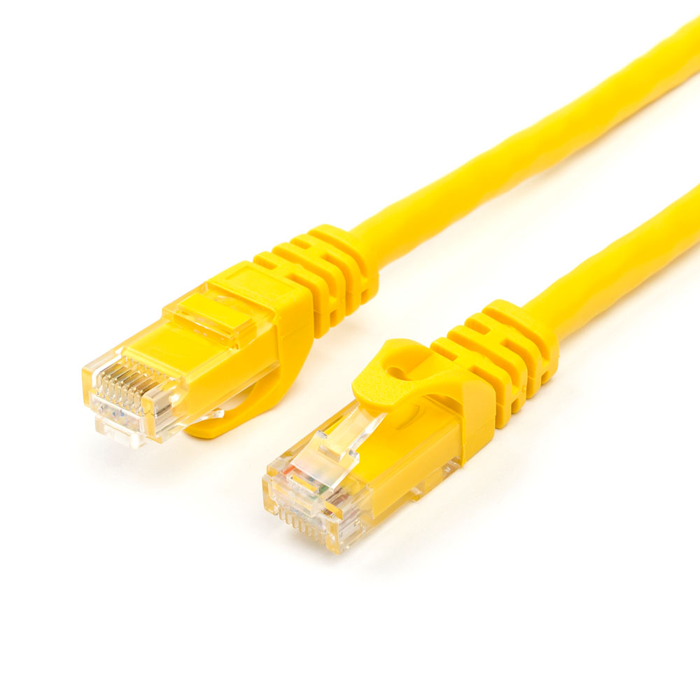 Патч-корд UTP кат6 05м RJ45-RJ45 желтый ATCOM AT2156 110₽