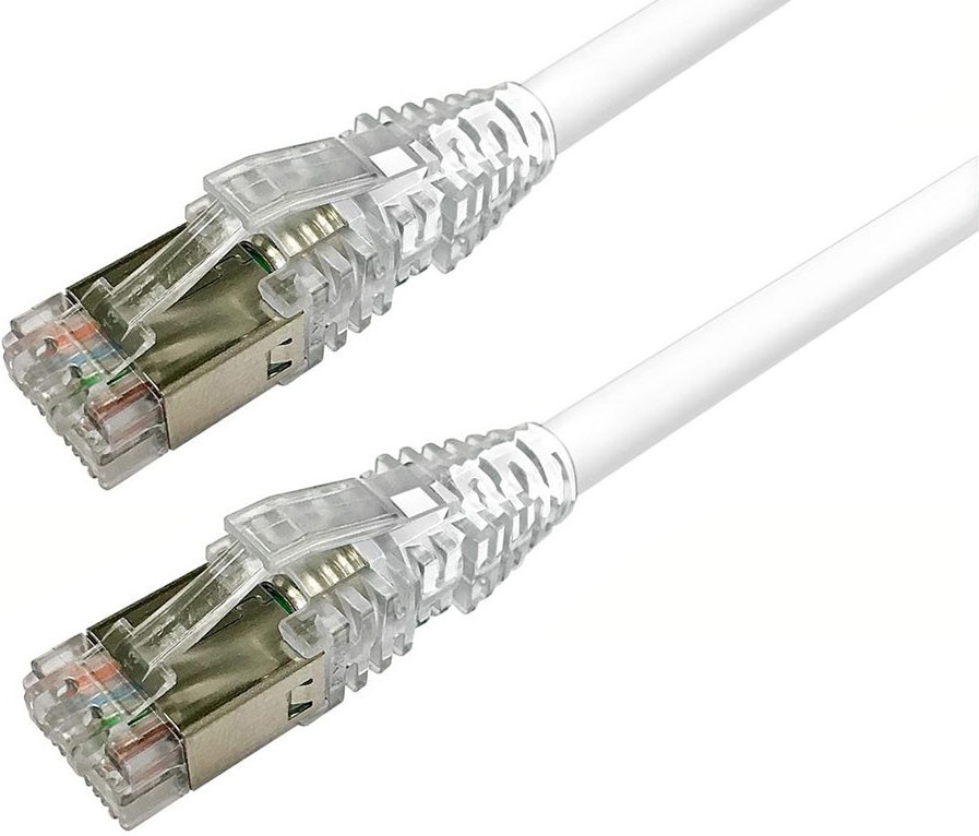 Патч-корд SSTP кат.6a, 7м, RJ45-RJ45, белый, LSZH, экранированный, AMP (NPC6ASZDB-WT007M )