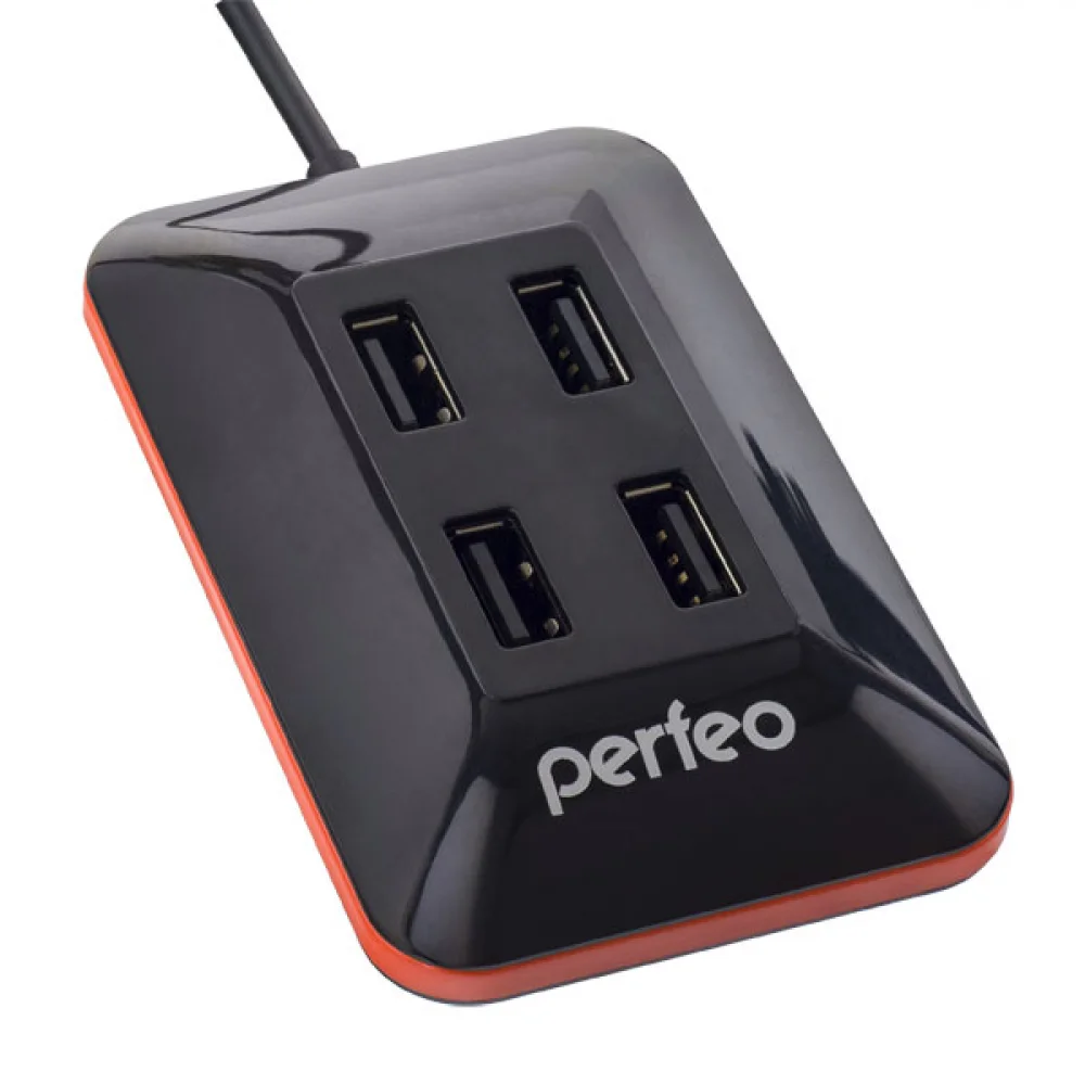 Концентратор Perfeo PF-VI-H028 Black, 4xUSB 2.0, черный + магнитное крепление (PF_A4527)