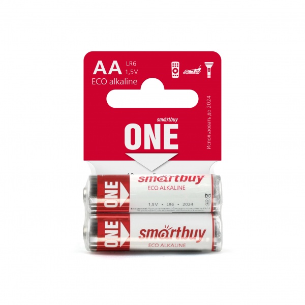

Батарея Smartbuy ECO ALKALINE, AA, 1.5V, 2шт. (SOBA-2A02SB)