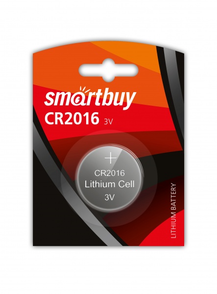 

Батарея Smartbuy LITHIUM BATTERIES, CR2016, 3V, 1шт. (SBBL-2016-1B)