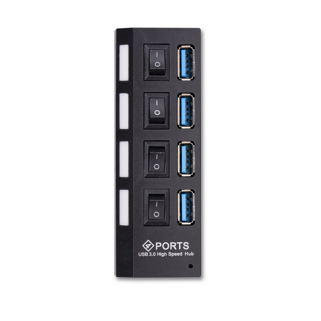 

Концентратор Smartbuy 7304-B, 4xUSB 3.0, черный + с выключателем для каждого порта (SBHA-7304-B), 7304-B