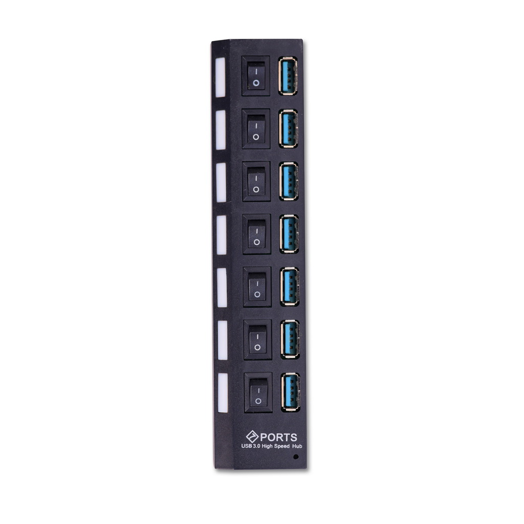 Концентратор Smartbuy 7307-B, 7xUSB 3.0, черный + с выключателем для каждого из портов (SBHA-7307-B)