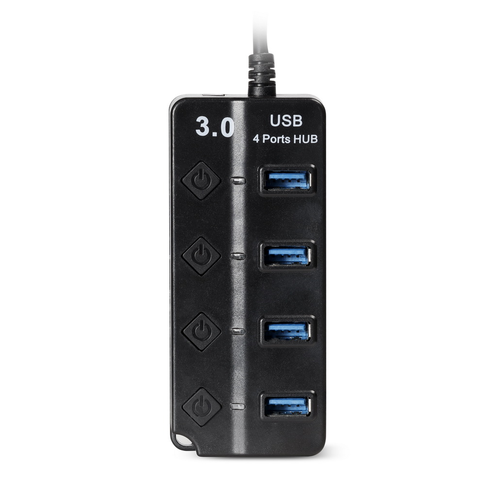 

Концентратор Smartbuy 7324-B, 4xUSB 3.0, черный + с выключателем для каждого из портов (SBHA-7324-B), 7324-B
