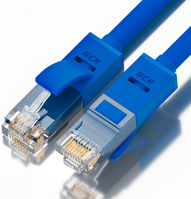 Патч-корд UTP кат.5e, 0.7м, RJ12-RJ45, синий, Greenconnect (GCR-LNC01-0.7m)