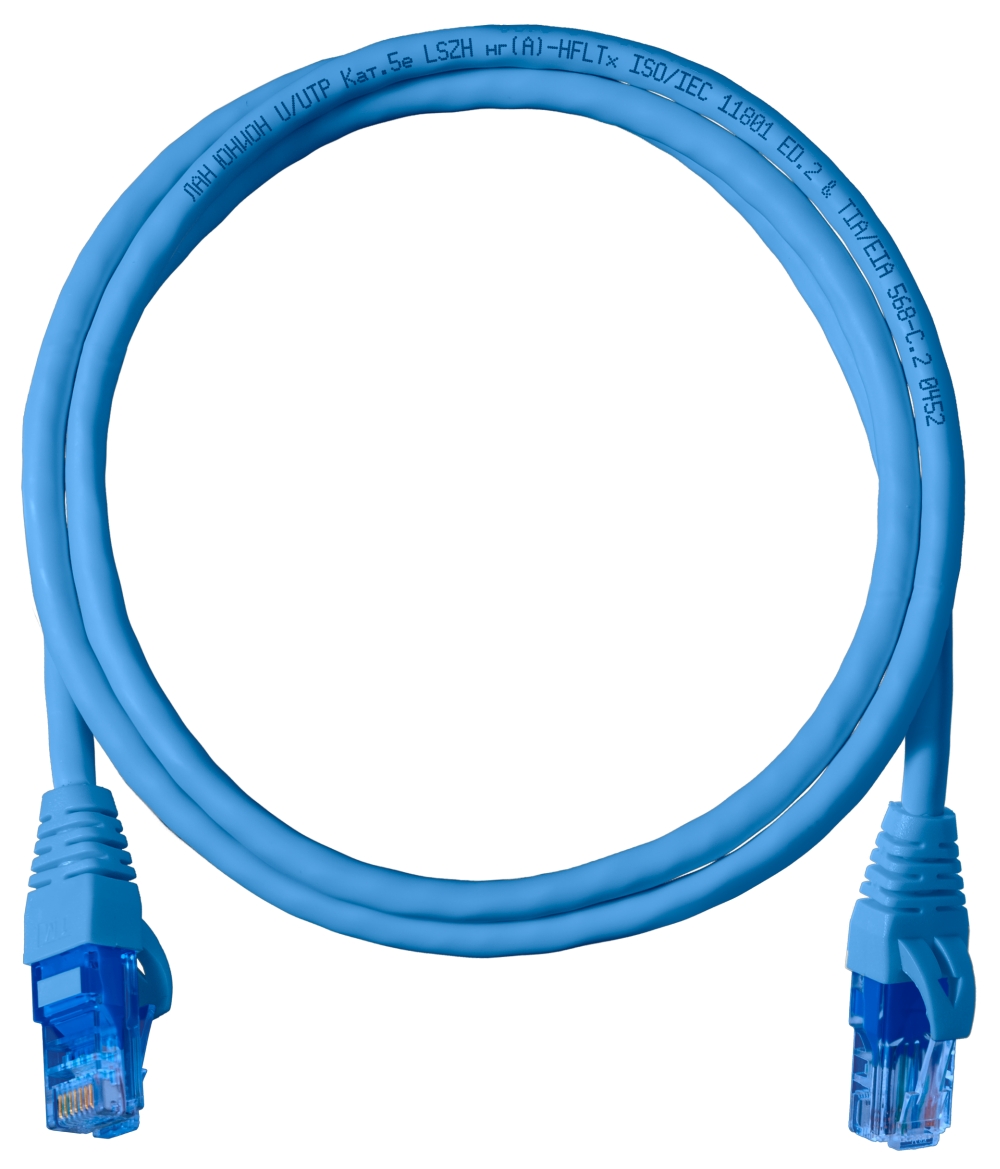 Патч-корд UTP кат.6, 0.5м, RJ45-RJ45, синий, LSZH, LAN Union (ЛЮ-ШКС-6.05Н.25 ) - фото 1