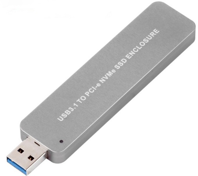 Внешний бокс Orient 3551U3, 1xM.2 NVMe USB 3.1 алюминий, серебристый (3551U3)