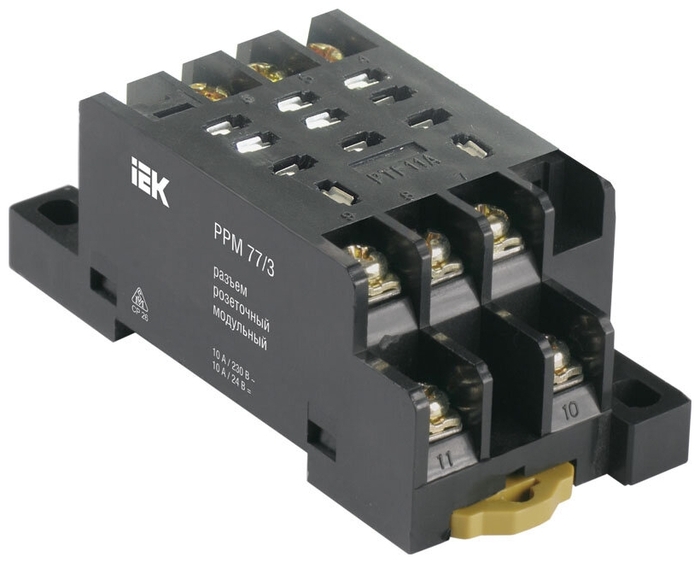 

Промежуточное реле IEK РРМ77/3, 10А, 220 В, черный (RRP10D-RRM-3), РРМ77/3