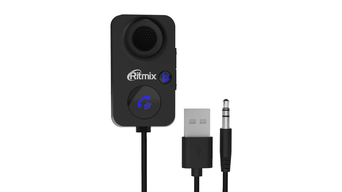 Bluetooth-ресивер Ritmix BTR-100 Bluetooth USB AUX черный 100500₽