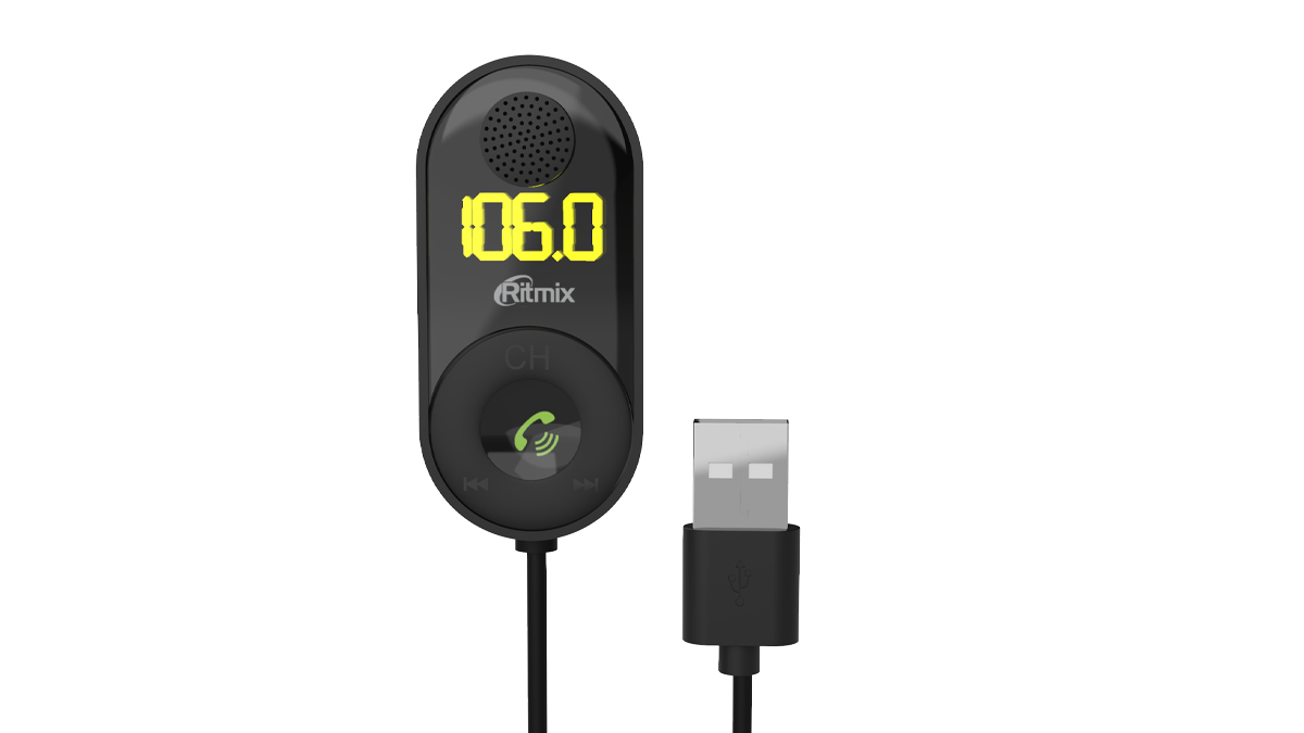 FM-трансмиттер Ritmix FMT-B400, Bluetooth, USB, microSD