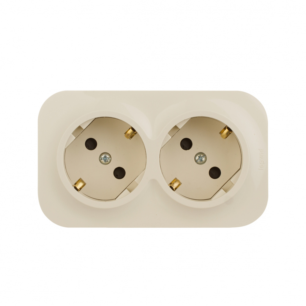 

Розетка Legrand Quteo, открытый монтаж, 2-х постовая, с з/к, 16A, в сборе, IP20, слоновая кость (782267)