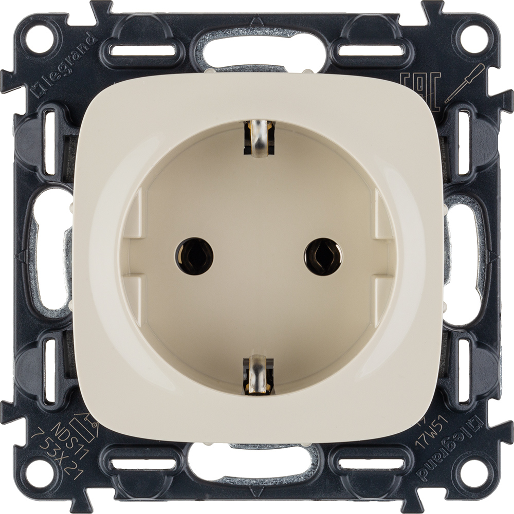 

Розетка Legrand Valena ALLURE, скрытый монтаж, однопостовая, с з/к, со шторками, 16A, механизм с накладкой без рамки, IP20, слоновая кость (753824)