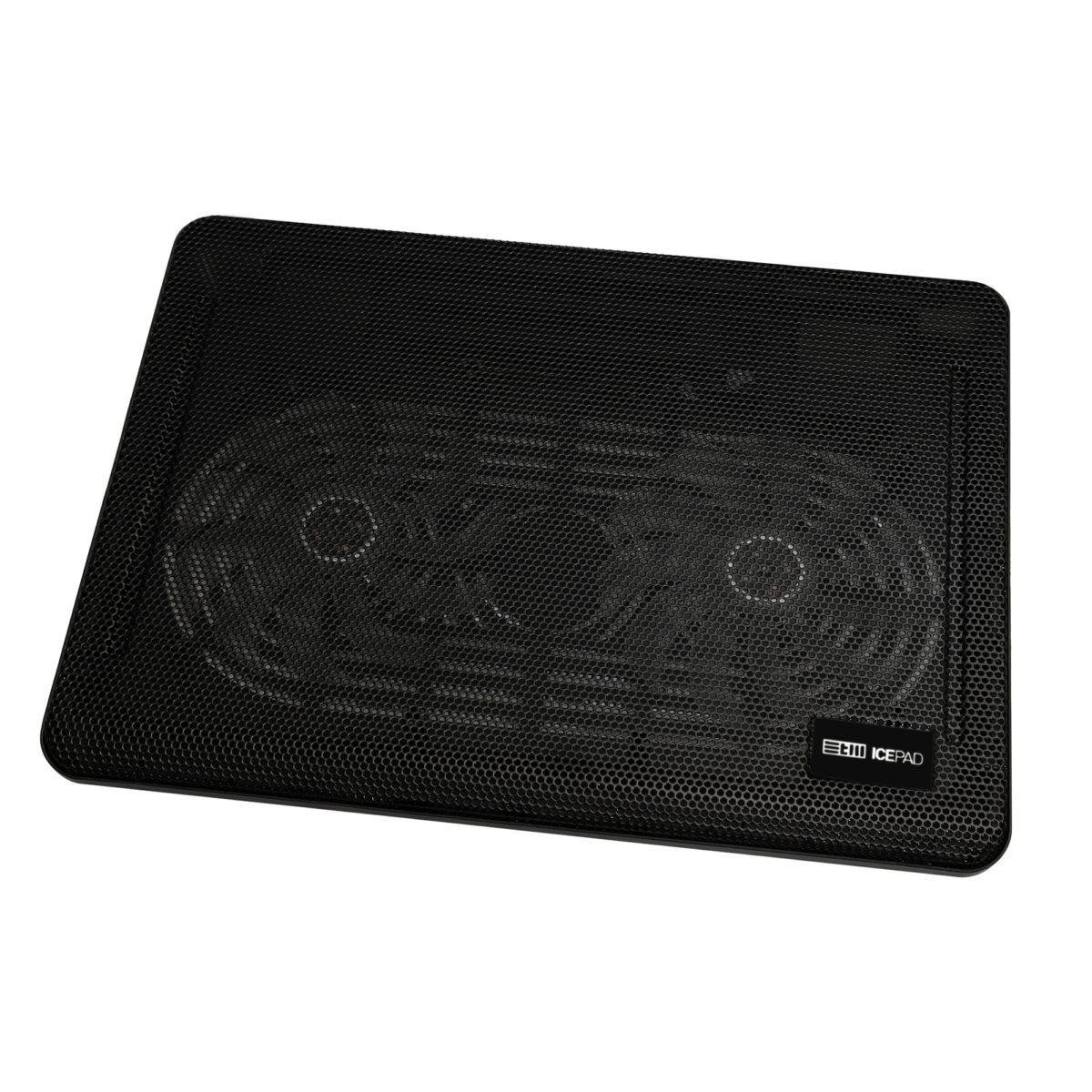 

Охлаждающая подставка для ноутбука 17.3" STM ICEPAD IP23, вентилятор: 2x125мм, синяя подсветка, 1xUSB, металл, пластик, черный (IP23), ICEPAD IP23