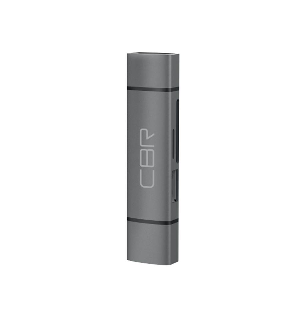 Картридер внешний CBR Gear, TF/SD/micro-SD поддержка OTG, алюминиевый корпус, USB Type-C / USB 3.0, серый (Gear)