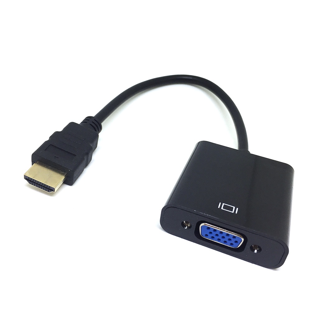 Кабель-переходник (адаптер) активный HDMI(19M)-VGA(15F), 25см, черный e2e4 (OT-CAB-HDMI-VGA-B)