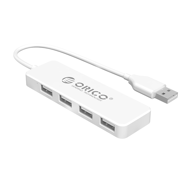 Концентратор Orico FL01-WH, 4xUSB 2.0, белый