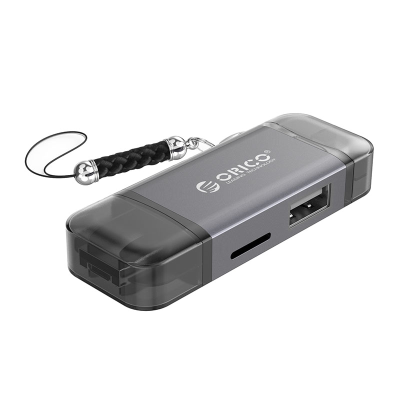 

Картридер внешний USB 2.0 Orico 2CR61-GY, SD, T-Flash Поддерживается OTG подключение, Micro-USB, USB, USB-C, серый, 2CR61-GY
