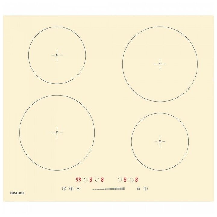 

Индукционная варочная панель Graude IK 60.0 AC 4 конфорки, бежевый (IK 60.0 AC ), IK 60.0 AC