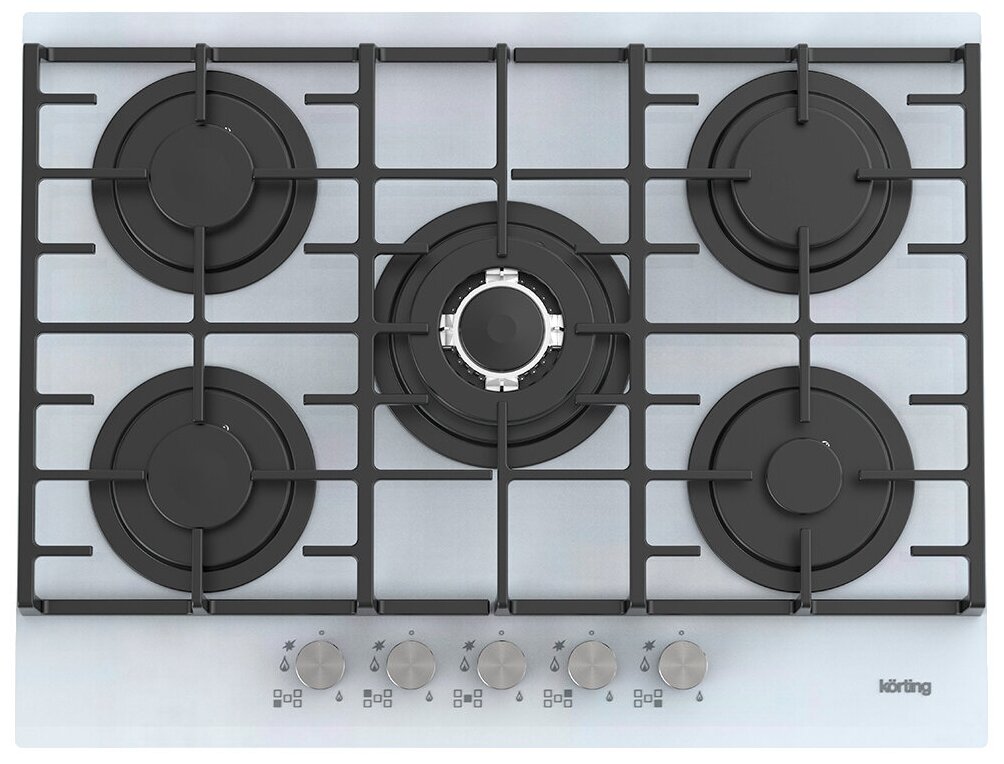 

Газовая варочная панель Korting HGG 7835 CTN, 5 конфорок, белая (HGG 7835 CTN), HGG 7835 CTN