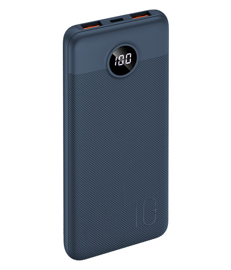 Портативный аккумулятор (Powerbank) TFN Razer LCD 10 PD, 10 А·ч, синий