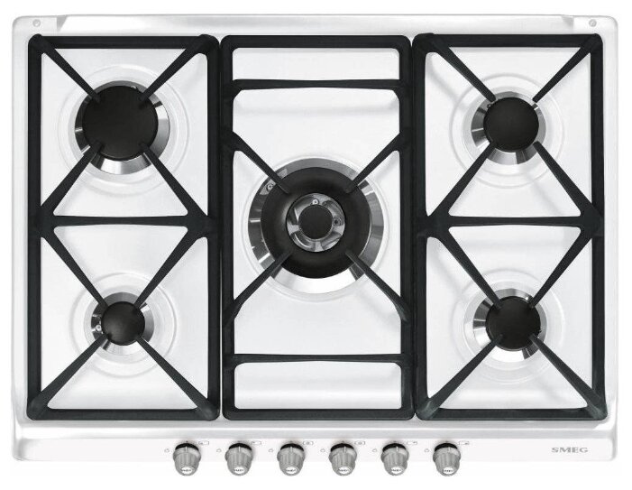 Газовая варочная панель SMEG Cortina SR775BS1 5 конфорок, белая (SR775BS1)