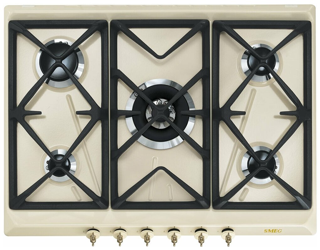 

Газовая варочная панель SMEG Coloniale SRV876POGH 5 конфорок, бежевый (SRV876POGH), SRV876POGH