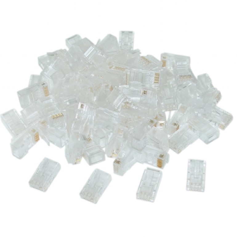 

Коннектор RJ-45 8P8C категория 6, 100шт., Cablexpert LC-8P8C-002, LC-8P8C-002