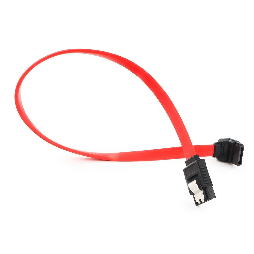 Шлейф (с защелкой) Cablexpert SATA(7-pin)-SATA(7-pin) 3.0, прямой/угловой, 30 см, красный (CC-SATAM-DATA90-0.3M)