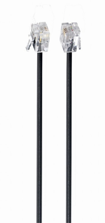 

Кабель телефонный RJ-11(6P-4C)-RJ-11(6P-4C), 2 м, черный Cablexpert (TC6P4C-2M-BK)