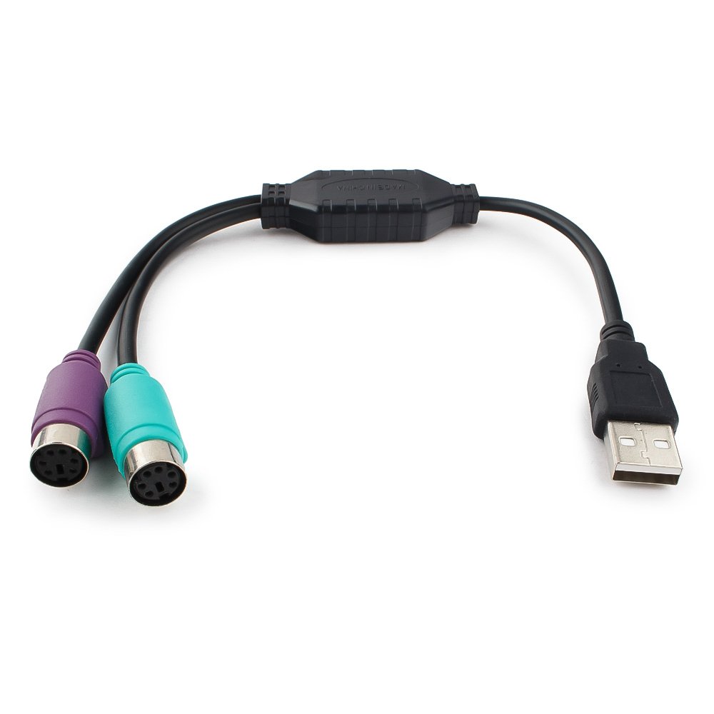 Конвертер Cablexpert UAPS12-BK, USB(AM)-2xPS/2 (AM), черный (UAPS12-BK)