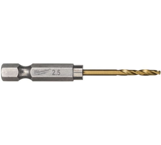 

Сверло спиральное ⌀2.5мм x 62мм/19мм, HSS-TiN, по металлу, Milwaukee RedHex, 2шт. (48894704)