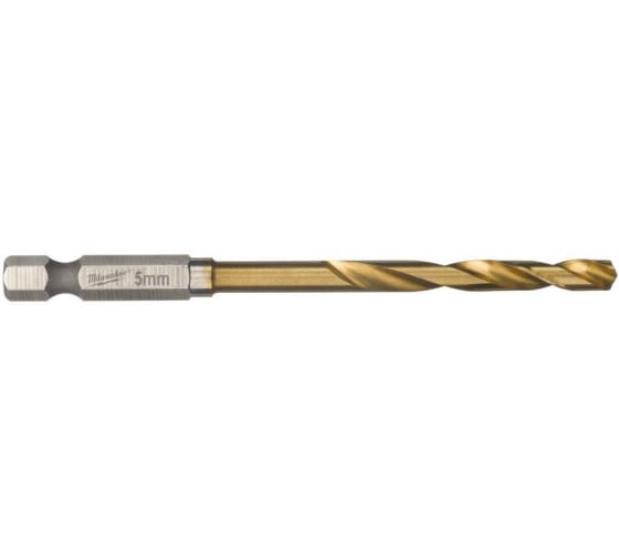 

Сверло спиральное ⌀5мм x 93мм/46мм, HSS-TiN, по металлу, Milwaukee RedHex, 1шт. (48894712)