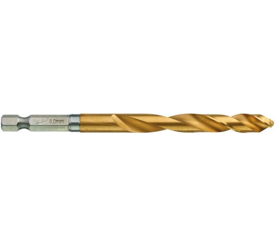 

Сверло спиральное ⌀8мм x 111мм/67мм, HSS-TiN, по металлу, Milwaukee RedHex, 1шт. (48894719)