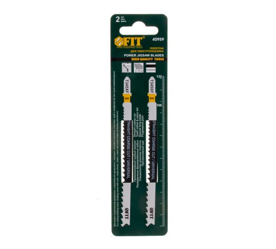 

Пилка для лобзика FIT T345XF L132ммx106мм, прямой рез, универсальные, 2шт. (40959), T345XF