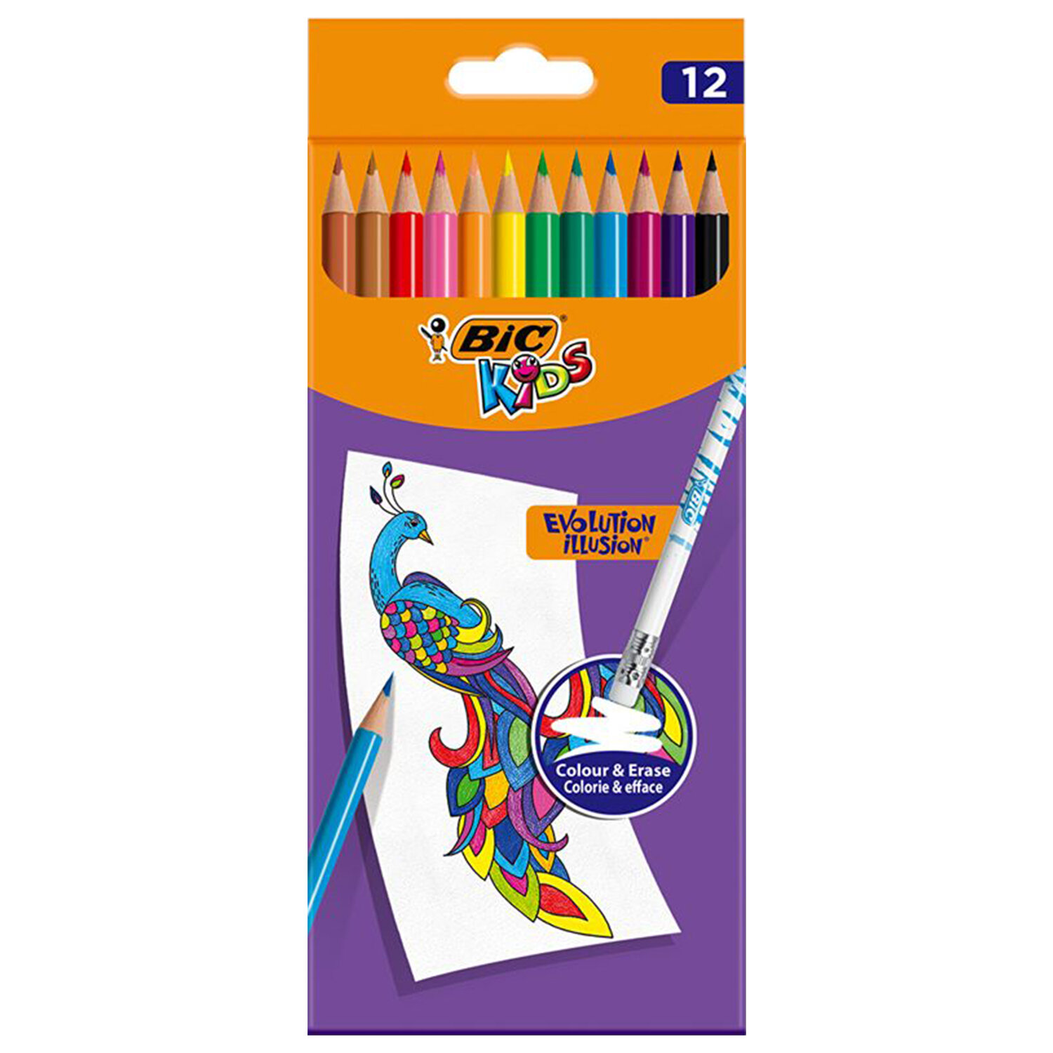 

Набор цветных карандашей BIC Kids Evolution Illusion, круглые, 12 шт., заточенные (987868)