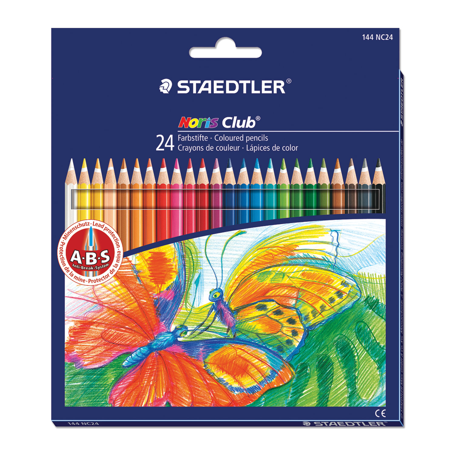 

Набор цветных карандашей STAEDTLER Noris Club, шестигранные, 24шт., заточенные (144 NC24), нет данных