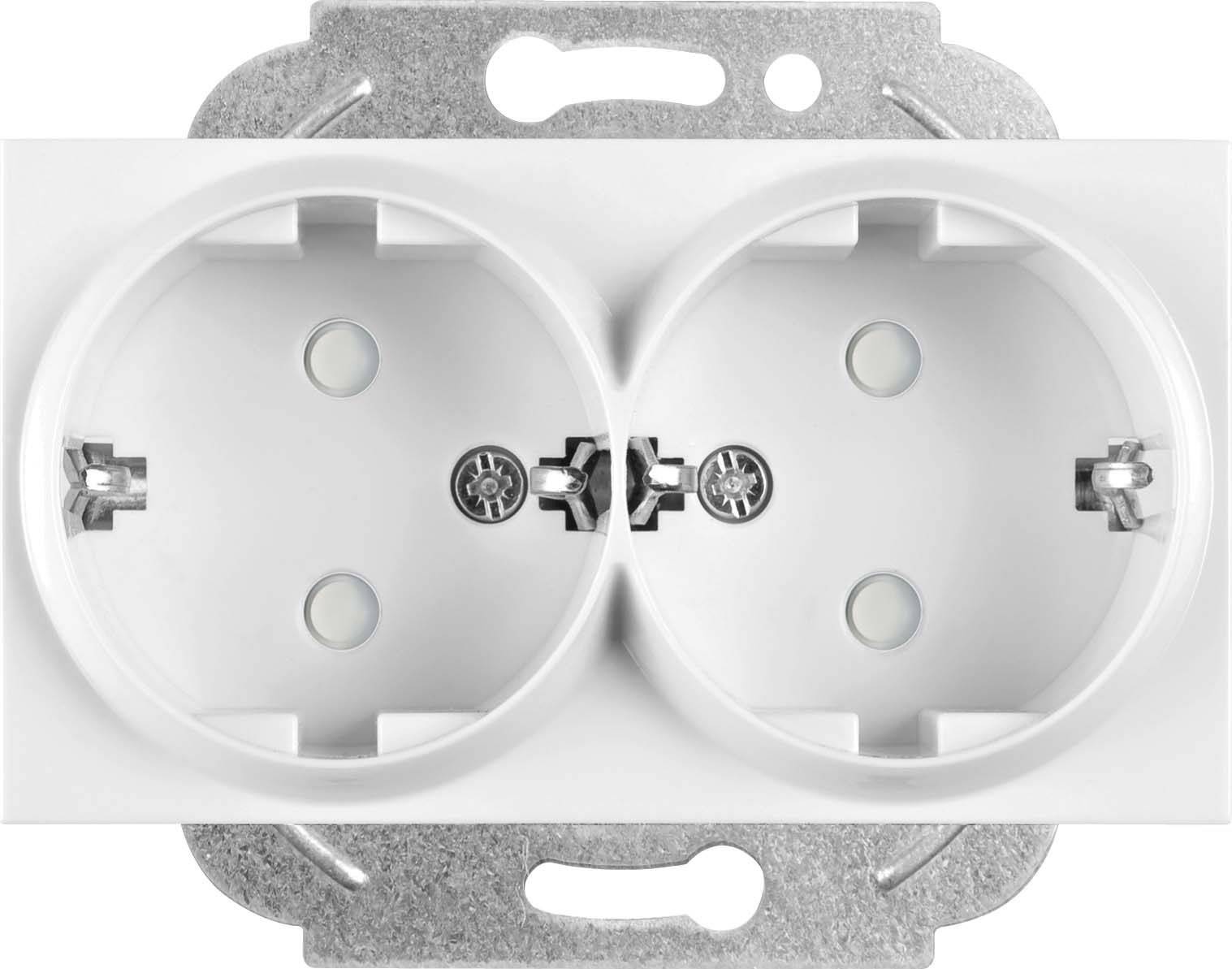 

Розетка Panasonic Karre&Arkedia, скрытый монтаж, 2-х постовая, с з/к, со шторками, 16A, механизм с накладкой без рамки, IP20, белый (WKTT02152WH-RU), 0